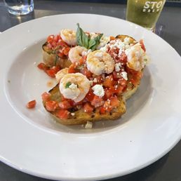 Shrimp bruschetta