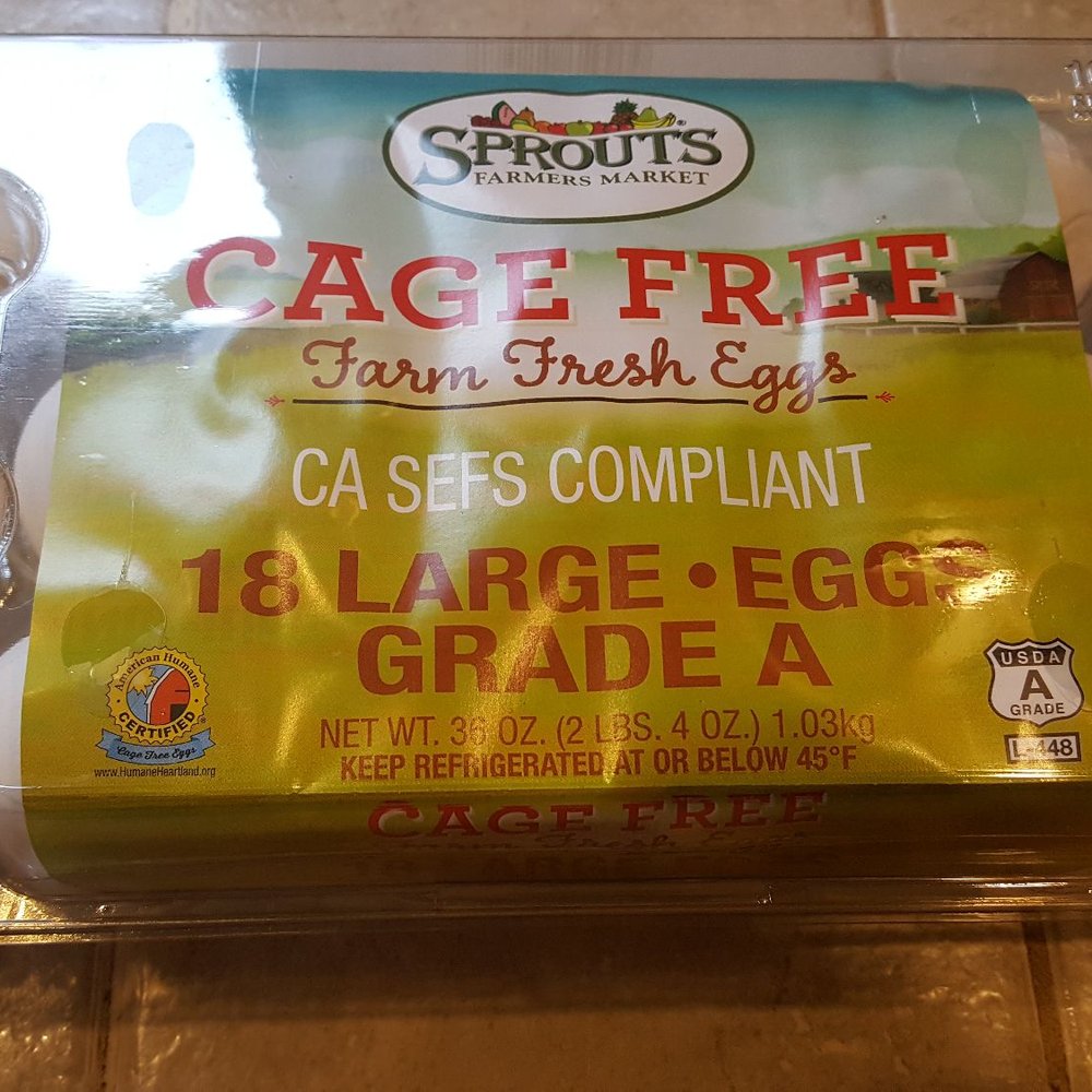 Sprouts Farmers Market - 18 cage free large eggs ($3.19, 6/10/20) - Grocery Near Me - Seattle, Washington Sprouts Farmers Market - 18 cage free large eggs ($3.19, 6/10/20) - Grocery Near Me - Seattle, Washington