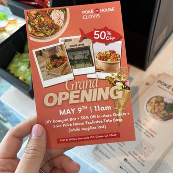 Poké House - Clovis - Grand Opening Flyer - Poke Near Me - Clovis, California Poké House - Clovis - Grand Opening Flyer - Poke Near Me - Clovis, California