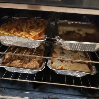 Caldino's  - Heating up 3 trays of food.   Penne Pasta Chicken Marsala Chicken Parm - Grocery Near Me - Point Pleasant, New Jersey