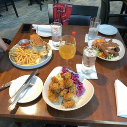 (L to R): Italian Steak Sandwich, Fried Chicken Bowl, Falafel Grain Bowl with Pecan Crusted Chicken (L to R): Italian Steak Sandwich, Fried Chicken Bowl, Falafel Grain Bowl with Pecan Crusted Chicken