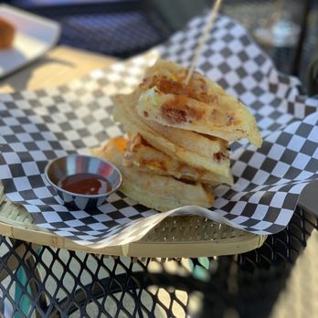 Buteco - Bacon, diced egg, and cheddar waffle - Coffee & Tea Near Me - Atlanta, Georgia