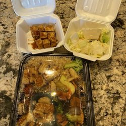 Hiro Hibachi Express and Sushi - Calamari dinner, Tofu and salad