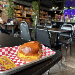 Coral Sword - Breakfast sando with hot sauce