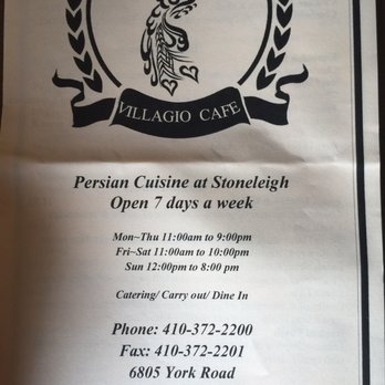 Villagio Cafe - Persian/Iranian Near Me - Baltimore, Maryland Villagio Cafe - Persian/Iranian Near Me - Baltimore, Maryland