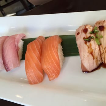 Thai Sushi Aroy Dee - Yellowtail, salmon and seared salmon sushi - Thai Near Me - Glens Falls, New York Thai Sushi Aroy Dee - Yellowtail, salmon and seared salmon sushi - Thai Near Me - Glens Falls, New York