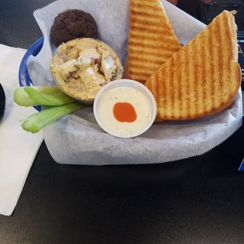 Sweet Cravings Bakery + Bistro - Buffalo chicken hot sandwich. So tasty w/ a side of bacon potato salad. - Sandwiches Near Me - Moab, Utah Sweet Cravings Bakery + Bistro - Buffalo chicken hot sandwich. So tasty w/ a side of bacon potato salad. - Sandwiches Near Me - Moab, Utah