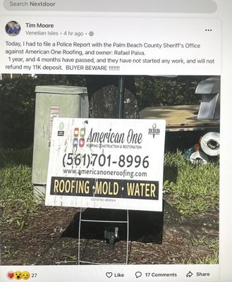 American One Roofing Logo