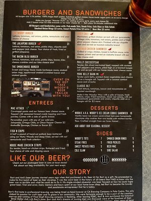 Menu photo 1 Woody's Brewing Redding, CA