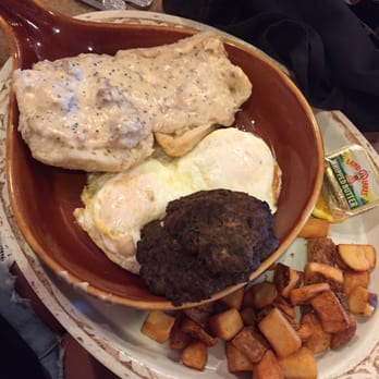 Another Broken Egg Cafe - This is their biscuits & gravy meal. Sausage is spicy but still good. Very delicious! - Breakfast & Brunch Near Me - Panama City Beach, Florida