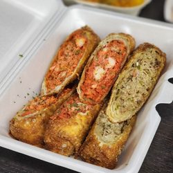 Coney Star Halal Kitchen - Chicken tikka, Naga and Philly steak egg rolls, yummy!