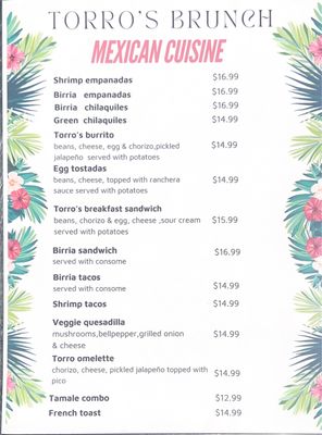 Menu photo 2 Torro Mexican Cuisine Lockport, IL Menu photo 2 Torro Mexican Cuisine Lockport, IL
