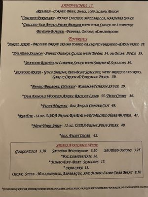 Menu photo 1 Wooden Angel Restaurant Beaver, PA