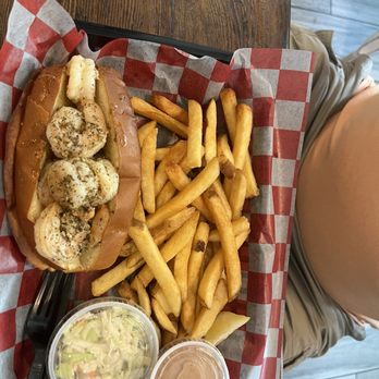 DJs Clam Shack - Grilled shrimp hoggie with fries - Seafood Near Me - Indian Shores, Florida