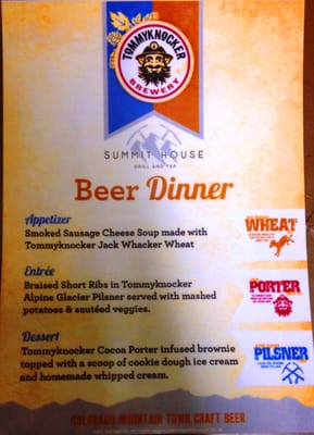 Photo of Summit House Grill and Tap - Lakewood, CO, US. Tommyknocker Beer Dinner November 19th!