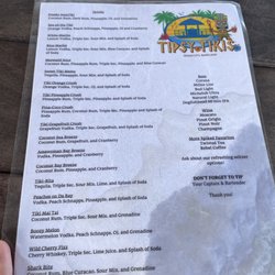 Tipsy Tikis - The drink menu