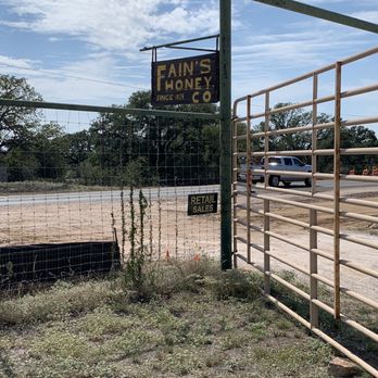 Fain's Honey - Sign that can be seen on hwy 29 - Specialty Food Near Me - Buchanan Dam, Texas