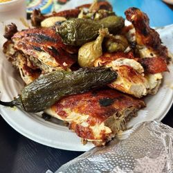 La Casa del Pollo Asado - Family meal. 1/2 Chicken French Fries Beans Rice Corn tortillas (Maiz)tortillas