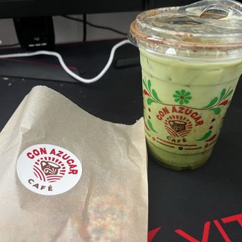 Con Azúcar Café - Iced Horchata Matcha Latte and Galleta Chispitas - Bakeries Near Me - Omaha, Nebraska Con Azúcar Café - Iced Horchata Matcha Latte and Galleta Chispitas - Bakeries Near Me - Omaha, Nebraska