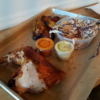 Chicken + Whiskey - 1/4 dark chicken with sweet plantains and cole slaw - Venezuelan Near Me - Washington, DC, District of Columbia Chicken + Whiskey - 1/4 dark chicken with sweet plantains and cole slaw - Venezuelan Near Me - Washington, DC, District of Columbia