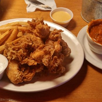 Texas Roadhouse - Chicken critters plate with delicious streak fries and a great bowl of chili. With the homemade honey mustard and ranch. - Steakhouses Near Me - Modesto, California