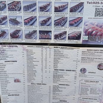 Sake Blue - Menu of offerings located outside of the restaurant - Sushi Bars Near Me - Orinda, California