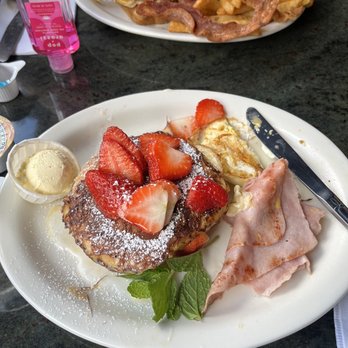 Foxy's Restaurant - Above: Monte Cristo Sandwich Below: Cinnamon Roll French Toast Special - Diners Near Me - Glendale, California Foxy's Restaurant - Above: Monte Cristo Sandwich Below: Cinnamon Roll French Toast Special - Diners Near Me - Glendale, California