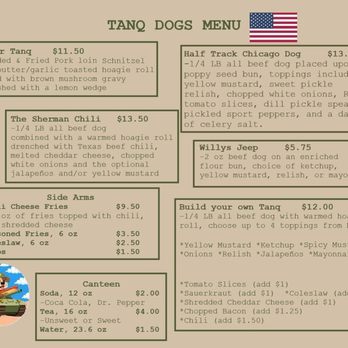 Tanq Dogs - Menu, updated 04/24/26 - Food Trucks Near Me - Conway, Arkansas Tanq Dogs - Menu, updated 04/24/26 - Food Trucks Near Me - Conway, Arkansas