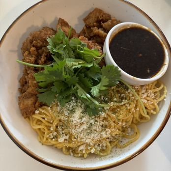 An An - House Garlic Noodles with Chicken Katsu - Vietnamese Near Me - Portland, Oregon An An - House Garlic Noodles with Chicken Katsu - Vietnamese Near Me - Portland, Oregon