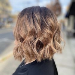 Styles by Sahar - Gold violet balayage, cut and style