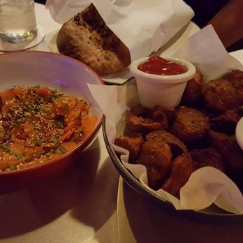 Better Luck Tomorrow - Carrot hummus flatbread and fried potatoes - Bars Near Me - Houston, Texas