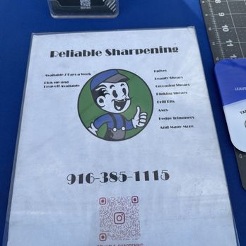 Reliable Sharpening - Information at the booth - Knife Sharpening Near Me - Elk Grove, California