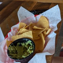 Baja Bob's - Chips and guacamole (half eaten)