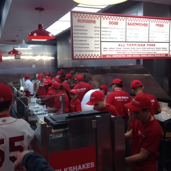 Five Guys - a line of workers in a fast food restaurant - Fast Food Near Me - Wilkes-barre, Pennsylvania
