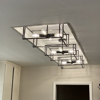 Anthony Electric - 3 pendent lights installed in the space previously occupied by 8 feet of fluorescent lighting tubes - Electricians Near Me Anthony Electric - 3 pendent lights installed in the space previously occupied by 8 feet of fluorescent lighting tubes - Electricians Near Me