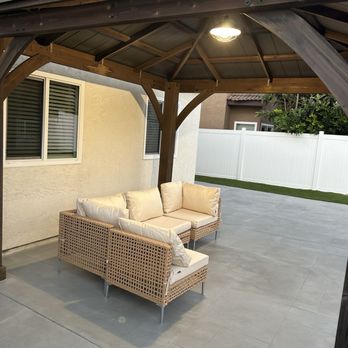 FF Concrete Services - Concrete color: Oceanside grey with charcoal gray stain; design: Ashlar's slate - Flooring Near Me