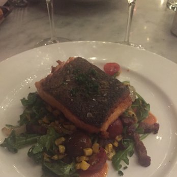 El Dorado Kitchen - Poached salmon and fiancé had fettuccine, noodles made from scratch. - New American Near Me - Sonoma, California