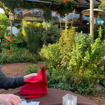 Robins Restaurant - Great physical distancing in the beautiful garden. - New American Near Me - Cambria, California Robins Restaurant - Great physical distancing in the beautiful garden. - New American Near Me - Cambria, California