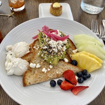 Fork & Barrel - Avocado toast with side crabcake - Caterers Near Me - Louisville, Kentucky Fork & Barrel - Avocado toast with side crabcake - Caterers Near Me - Louisville, Kentucky
