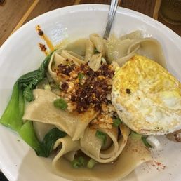 red splash hand pulled ribbon noodles