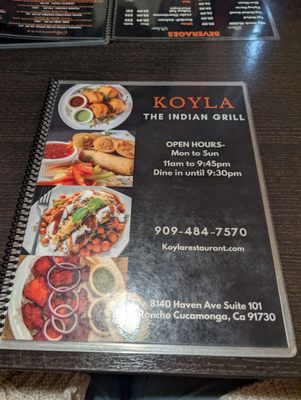 Menu photo 1 Koyla Indian Restaurant Rancho Cucamonga, CA Menu photo 1 Koyla Indian Restaurant Rancho Cucamonga, CA