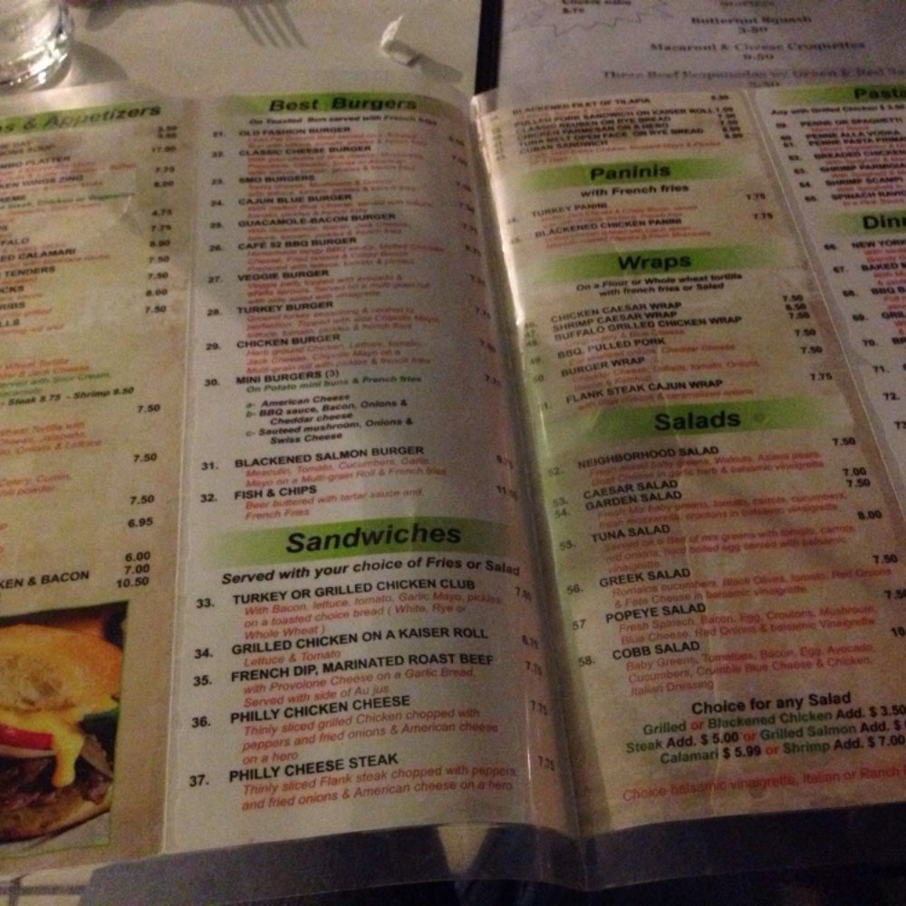 Cafe 52 Restaurant - The menu! - New American Near Me - Woodside, New York Cafe 52 Restaurant - The menu! - New American Near Me - Woodside, New York