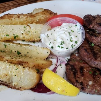 Gyro World Astoria - Bifteki w lemon potatoes - Mediterranean Near Me - Astoria, New York