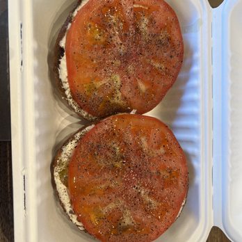 Apollo Bagels - tomato scallion cream cheese sandwich - Bagels Near Me - New York, New York