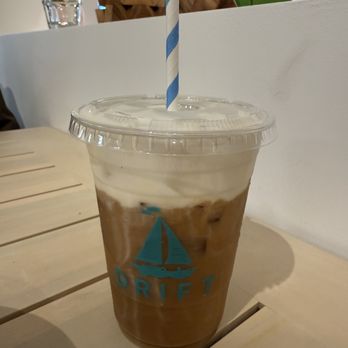 Drift Coffee - Salted Coconut Oat Coldie
Flash Cold Brew Coffee, Maple Oat Cream topped with Coconut Foam - Breakfast & Brunch Near Me - Durham, North Carolina Drift Coffee - Salted Coconut Oat Coldie
Flash Cold Brew Coffee, Maple Oat Cream topped with Coconut Foam - Breakfast & Brunch Near Me - Durham, North Carolina