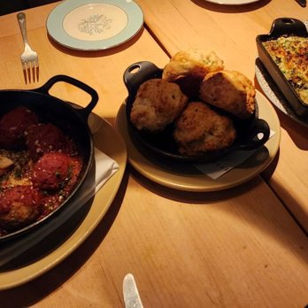 Talula's Garden - (Left to Right) Meatballs, cheddar-chive biscuits, and artichoke and spinach dip. - New American Near Me - Philadelphia, Pennsylvania Talula's Garden - (Left to Right) Meatballs, cheddar-chive biscuits, and artichoke and spinach dip. - New American Near Me - Philadelphia, Pennsylvania