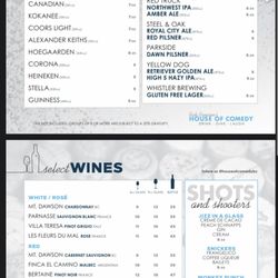 House of Comedy BC - Menu 2023 1/4