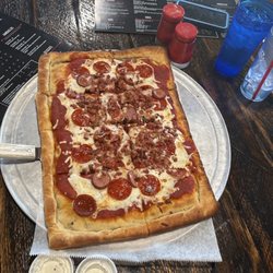 Characters On 76 - Detroit style meat lovers pizza. Excellent ranch.