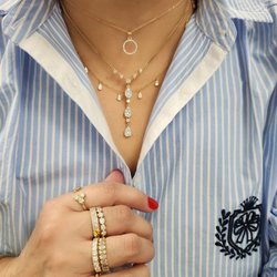 Pulido Jewelers - Yellow gold, diamond necklaces that are perfect for layering!