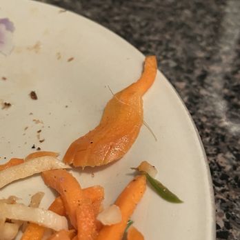 Ba Xuyen - Found a few white hair-like things, but they're baby roots from the daikon or carrot slaw - not human hair! - Vietnamese Near Me - Brooklyn, New York Ba Xuyen - Found a few white hair-like things, but they're baby roots from the daikon or carrot slaw - not human hair! - Vietnamese Near Me - Brooklyn, New York